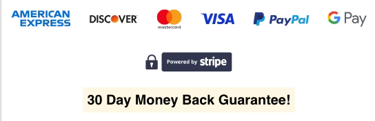 Guarantee seal and accepted payment methods